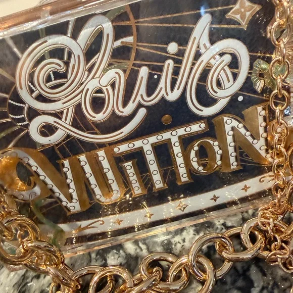 Louis Vuitton Clear Acrylic Crossbody with Gold Logo - Picture 4 of 6